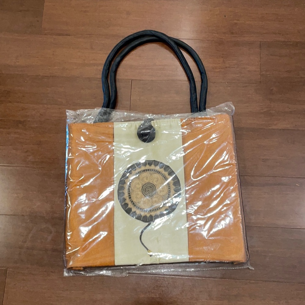 Silk handbag with Mandala from Thailand
